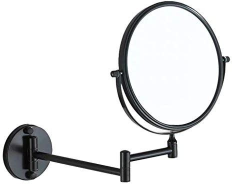 dailymall 1x / 3x Espejo De Maquillaje De Doble Cara Montado En La Pared Con Aumento, Espejo De Doble Cara Con ángulo Ajustable Para Tocador De Baño - Negro