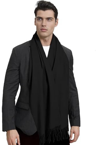 LYRIKER Schal Herren Winter Schwarz