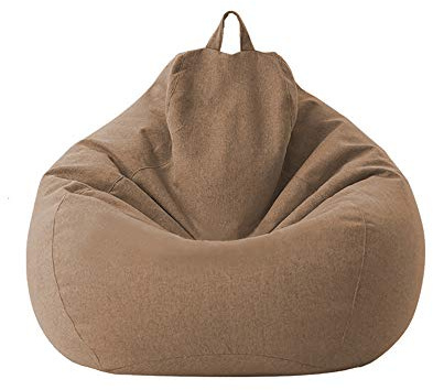 Highdi Fodera per Poltrona a Sacco per Poltrona e Divano,Senza Imbottitura per Adulti e Bambini per Decorazione della Soggiorno Camera Giardino Salotto Balcone (Marrone,100x120cm)