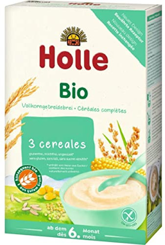 HOLLE Eco-Bio Brei aus 3 Bio-Vollkornprodukten, glutenfrei, ab dem 6. Monat, 250 g