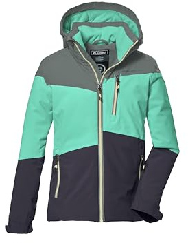 killtec Mädchen Funktionsjacke mit Kapuze und Schneefang/Outdoorjacke ist wasserdicht KOW 170 GRLS JCKT, dunkel peppermint, 176, 40927-000