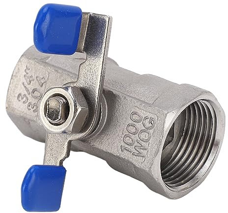 Candeon DN20 3/4 Stainless Steel Ball Valve, Full Bore, Wing Nut Handle, 1000 WOG, 1.6MPa, 1000 psi, 1 Port, NPT Outlet