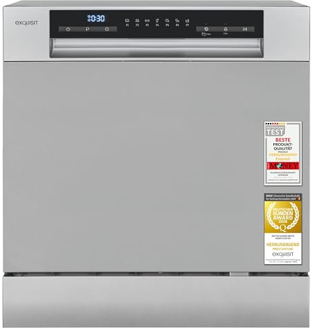 Exquisit GSP5508-030D Tischgeschirrspüler - 55 cm, 8 Maßgedecke, Silber