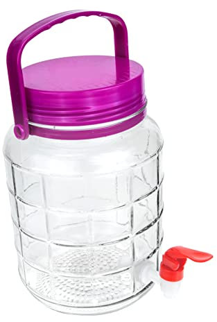 LABRIMP Frasco De Vidrio Grifo Para Encurtidos y Vino Recipiente Transparente Para Almacenamiento