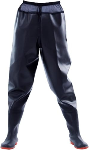 DgtZyrih Stivali da Pesca con Cintura Elastica Pantaloni da Pesca Stivali da Pioggia in Gomma Multiuso Stivali da Pesca Impermeabili in PVC/Nylon Stivali da Caccia Spessi Scarpe da Pesca,Nero,47