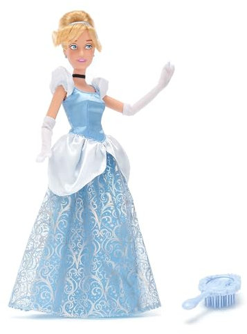 Disney Store Official Cinderella Classic Doll, 29cm/11”, Fully Poseable Disney Princess Doll in a Stunning Blue Grown, Includes Toy Hair Brush - Suitable for Ages 3+
