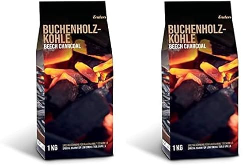 Enders® Charbon de Bois de hêtre pour Barbecue de Table Aurora 1383 - sans fumée - 1 kg (Lot de 2)