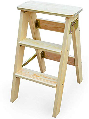 Escabeau pliable à 3 marches avec chaise d'escalier de bibliothèque - Léger et portable - Multifonctionnel - Charge maximale : 150 kg - Design épais - Marchepied pliable 2 en 1