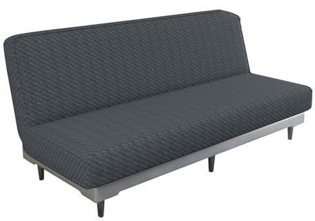 Sofabezug Dicker vollflächig umhüllender elastischer Sofabezug ohne Armlehnen einfarbiger Karierter Sofaschutz für Klappsofas ohne Armlehnen usw