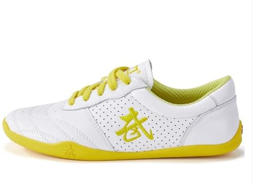 Chaussures de Kung Fu Tai-chi pour Hommes, Respirant Chaussures de Sports de Arts Martiaux pour Femme,Unisexe D'entraînement de Taekwondo de Boxe Karaté Chinoises Wing Chun(Size:41EU,Color:Blanc)