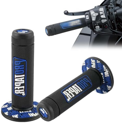 GNALIA Manopole Moto, 1 Paio Nero-Blu 22/24Mm Per Manubrio 7/8, Gomma Antivibrante Per Dirt Bike E Pit Bike