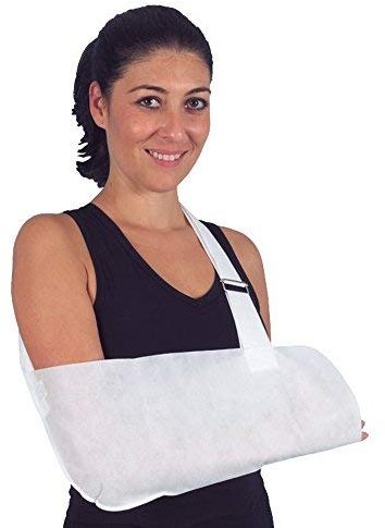 White Non-Woven Fabric Arm Sling – Universal/One Size – Adjustable Length. Comfortable and Breathable arm Sling.