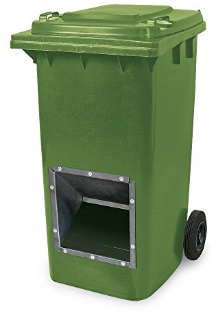 BRB Mobiler Streugutbehälter, Streusalzbehälter 240 Liter, mit Entnahmeöffnung, auch für Streusplit (grün)