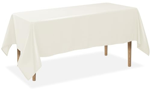 Lann's Linens - 70 x 120 Premium Tablecloth for Wedding/Banquet/Restaurant - Rectangular Polyester Fabric Table Cloth - Ivory