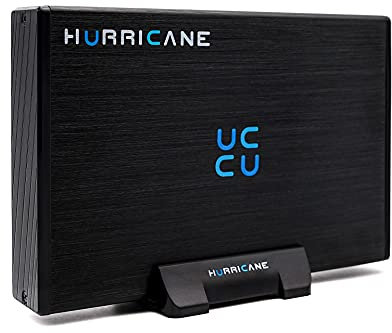 HURRICANE GD35612 Externe Festplatte 2TB 3,5 USB 3.0 Aluminium HDD mit Netzteil für PC, Laptop, TV, Ps4, Ps5, Xbox kompatibel mit Windows Mac Linux