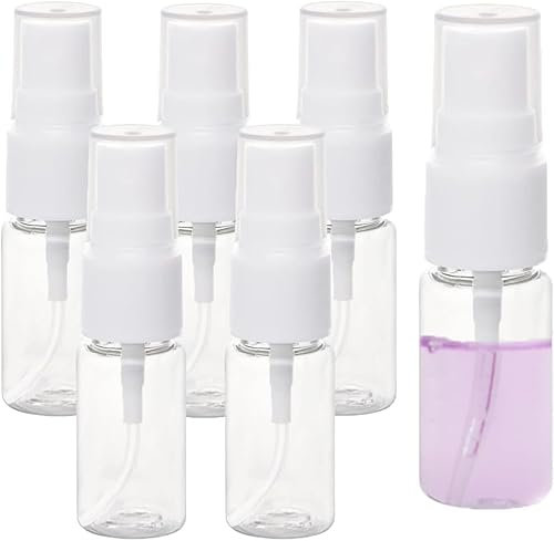 Symbah Mini Spray Bottles 10 ML (Pack of 5) Refillable Empty Plastic Bottles with Lids Fine Mist Travel atomiser Bottle Perfect for Cosmetic, Hand Sanitizer, Cleaning Liquid, Essential Oil…