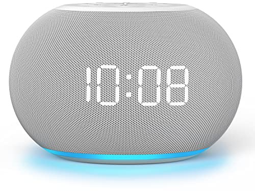 Reacher Auto-Dimmable Sound Machine Alarm Clock with Night Light, 20 Soothing Sounds, LED Digital Display, Sleep Timer, Precise Volume Control, White Noise Soother for Baby, Adults, Bedrooms