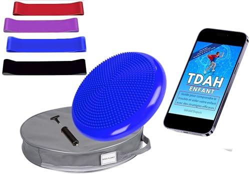 Seka-Planet Cojín TDAH y bandas elásticas para niños, kit sensorial con eBook educativo para atención y asiento activo