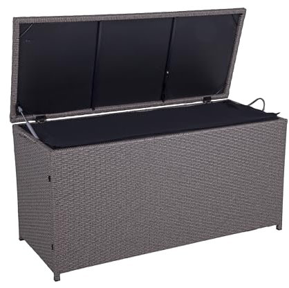 Auflagenbox PATRAS Polyrattan Gartenbox Gartentruhe Auflagen Kissen Garten Box