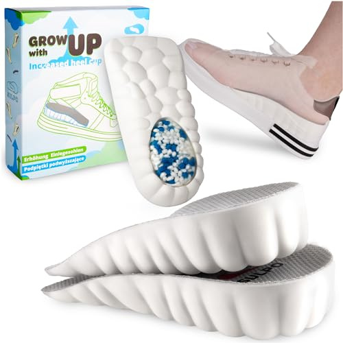 SULPO Schuheinlagen Erhöhung - Erhöhung Einlegesohlen - Fersenkissen - Fersenlift Schuheinlagen - Heel Pads - Height Increase Insoles - Fersenerhöhung - Stoßdämpfung - Anti-Rutsch - M / 2,5cm