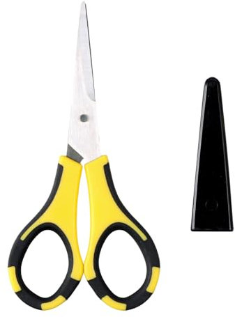 Volumoon Ciseaux Scolaire, Ciseaux d'Artisanat en Acier Inoxydable avec Capuchon de Sécurité, Ciseaux de Sécurité avec Poignées Confortables, pour La Maison, l'École, Le Bureau