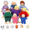 Zocipro 14 Stück Puppenhaus Figuren, Puppenhaus Figuren Familie, Püppchen für Puppenhaus, Puppenhaus Holz Zubehör, Figuren Puppen Spielset Biegepuppen(8 Stück Puppenstubenfiguren+6 Stück Tier Puppe)