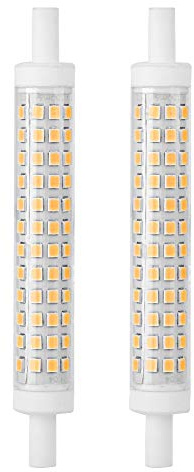 2st Halogen LED Light Replacement, 10W 120 LED, Double Ended Tube, AC85-265V, med LED-ljuskälla, för Hem, Hotell (Varmvit)