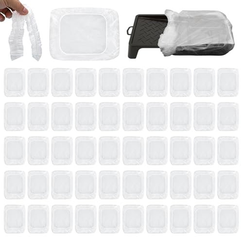 50 forros desechables de 9 pulgadas para bandeja de pintura, revestimientos de bandeja de rodillos para pintura de pared y techo, fáciles de limpiar y cambiar los colores de la pintura