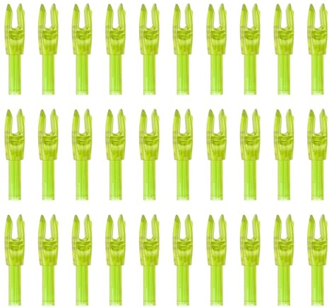 PATIKIL Archery Arrows Nocks 4.2mm, 30 Pack Plastic Insert Arrow Nock Replacement Arrow Tails for Hunting Shooting Compound Recurve Bow, Transparent Yellow