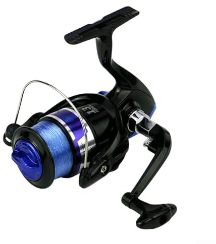 Moulinet de pêche 1000-7000 Bobine en métal Ligne pré-enroulée Rapport de transmission 5,5:1 Poignée pliable interchangeable gauche/droite Engrenages en alliage de zinc pour eau douce et eau salée