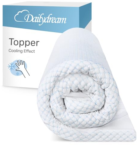 Dailydream bäddmadrass 140x200x3,5 cm | Viskoelastiskt memory foam | Cool Touch Edition, model S | Ergonomisk för obekväma madrasser, boxspring-sängar och gästsängar
