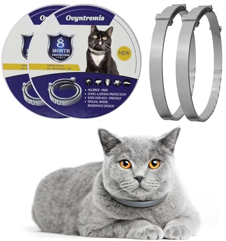 2 Pack Natural Essential Oil Cat Collars, Waterproof & Adjustable Cat Collar for Cats Over 7 Weeks, Durable Daily Wear Collar for Indoor & Outdoor Cats