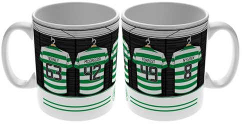 Personalised Dressing Room Shirts Photo Mug for Celtic Supporters, Officially Licensed, with Club Colours, Ideal for Celtic Fans, 11oz Ceramic Mug