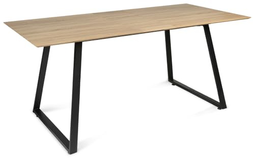 IDMarket – Mesa de comedor extensible rectangular Havana 6-8 personas, diseño industrial 150-180 cm