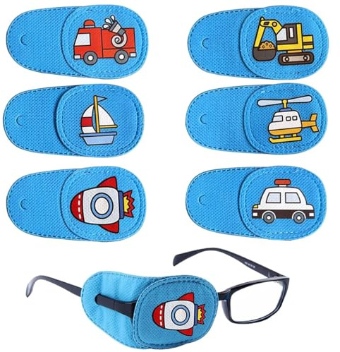6 Pezzi Benda Occhio Pigro Bambini, Eye Patch Coprente per occhio pigro ambliopia,Patch Occhio per Occhiali Benda per occhio per Occhiali Che Curano Ambliopia