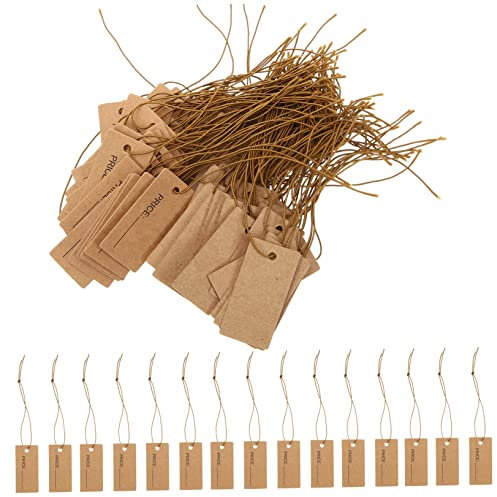 BCOATH 100stücke Kraftpapier Tags Mit Elastischem Band Schmucketiketten Für Armbänder Und Andere Accessoires Beschriften Von Preisen Und Informationen