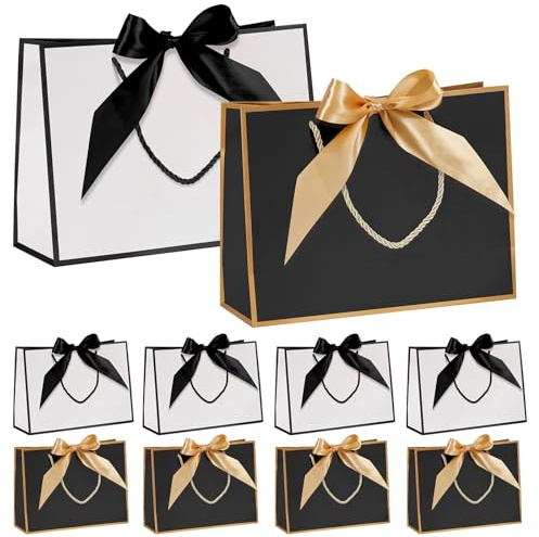 10 Sacchetti Regalo Grandi, 32 x 25 x 11 cm - Sacchetto Regalo Compleanno, Buste Regalo Grandi, Borsa Regalo Compleanno