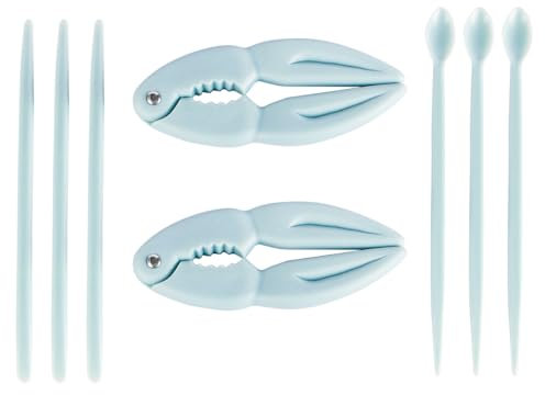 VOANZO Set di 8 Pezzi di Cracker per granchi e Utensili - Cracker per Aragosta Artigli di Zampe di Granchio Utensili Attrezzi per Frutti di Mare per Mangiare Comodamente a casa o bollire i Frutti