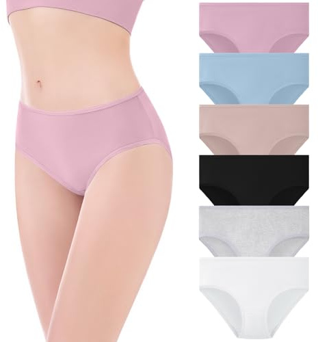 Channo Bragas Mujer Algodón Cómodas: Pack Clásico con Ajuste Ropa Interior Cintura Media Suaves