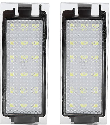 Haosie 2 Pièces Éclairage Plaque Immatriculation Auto, Lampe de Plaque D'immatriculation Led de Voiture, 18PCS Perles Lumineuses LED, Compatible avec Clio III/IV Megane II/III