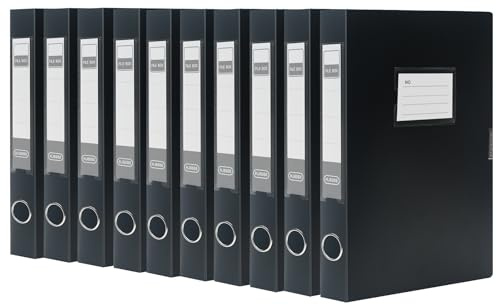 SOYIRI 10 Pezzi Scatola Archivio A4, Dorso da 40 mm, Raccoglitori Documenti con Coperchio per Ufficio, Scuole (Nero)