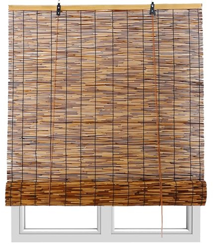 Tenda a rullo in bambù per filtrare la luce, dimensioni regolabili 50-165 cm, ideale per cucine e balconi, perfetta copertura naturale per finestre (165 x 230 cm)