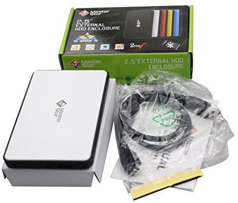 MasterStor - Hard disk esterno da 1 TB SATA da 2,5, hard disk esterno USB 3.0, super veloce e portatile, 1 TB, colore: Bianco