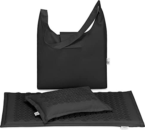 Navaris 2in1 Akupressur Massage Set - Akupressurmatte und Kissen mit Tasche - Akupressur Matte Massagematte zur Entspannung - umweltfreundlich