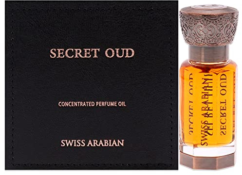 Swiss Arabian Secret Oud Huile de Parfum Concentrée Unisexe 12ml – Mélange Envoûtant de Rose, Oud Chaud et Ambre Sensuel – Un Parfum Captivant et Durable