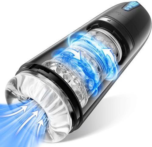 Masturvatore per Uomo Automatico Sex Toys, Masturbatore Uomo Sexytoysys con 7 Modalità di Aspirazione e 7 Modalità di Rotazione, Vagina Finta Masturbtore per Pene Toys Sessuali per Uomini Sex Toy