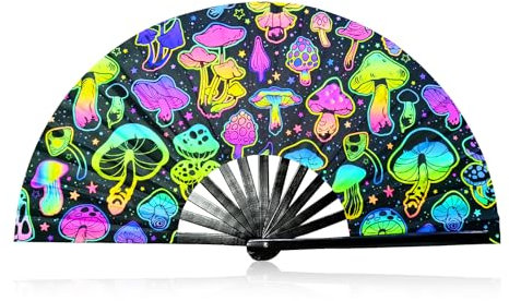 MultiValue Abanico plegable de tela de seda de bambú, colorido, accesorios de gran rendimiento, decoración china para cumpleaños, boda, cosplay (seta)