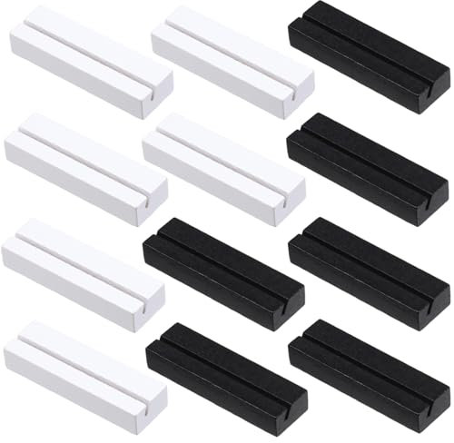 inheming 12 Stück Tischkartenhalter Buchenholz, Holz Kartenhalter, Menükartenhalter, für Hochzeiten Partys Holzständer