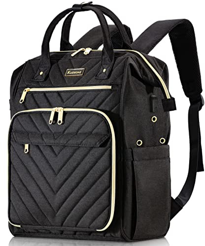 Knitting Bag Backpack, Yarn Organizer with USB Charging Port, Quilted Backpack for Women, Christmas Gifts Large Travel Crochet Bag Totes for Crochet Hooks, Knitting Needles, Yarn Supplies, Black