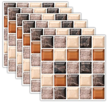 QUEENYARD Pegatinas de pared para baño, paquete de 6 pegatinas de pared para baño, antideslizantes, impermeables, para azulejos de ducha y zonas húmedas